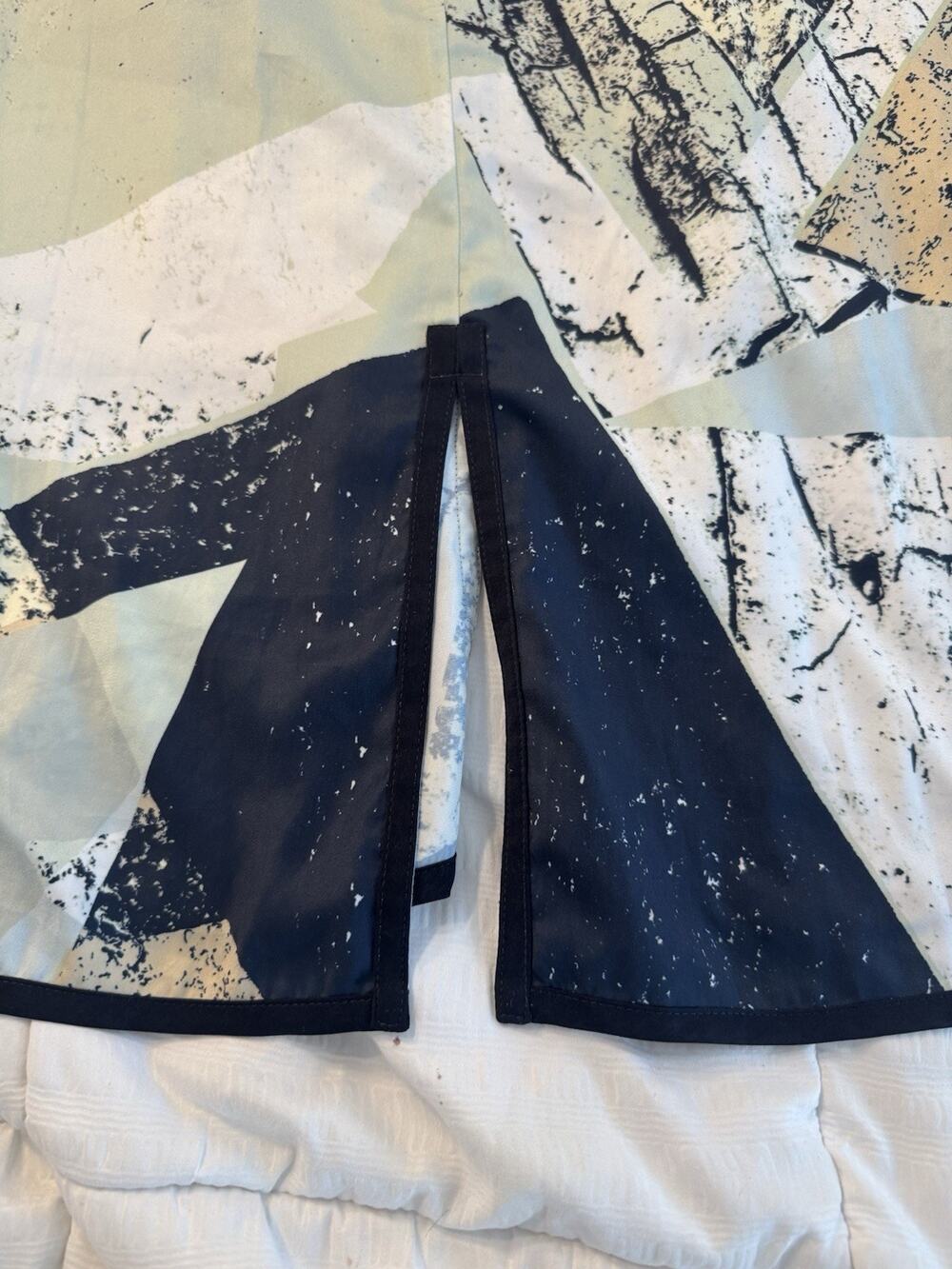 Lysse Blouse Geometric Print Mixed Media Art to Wear Artsy Oversized S/M Womens